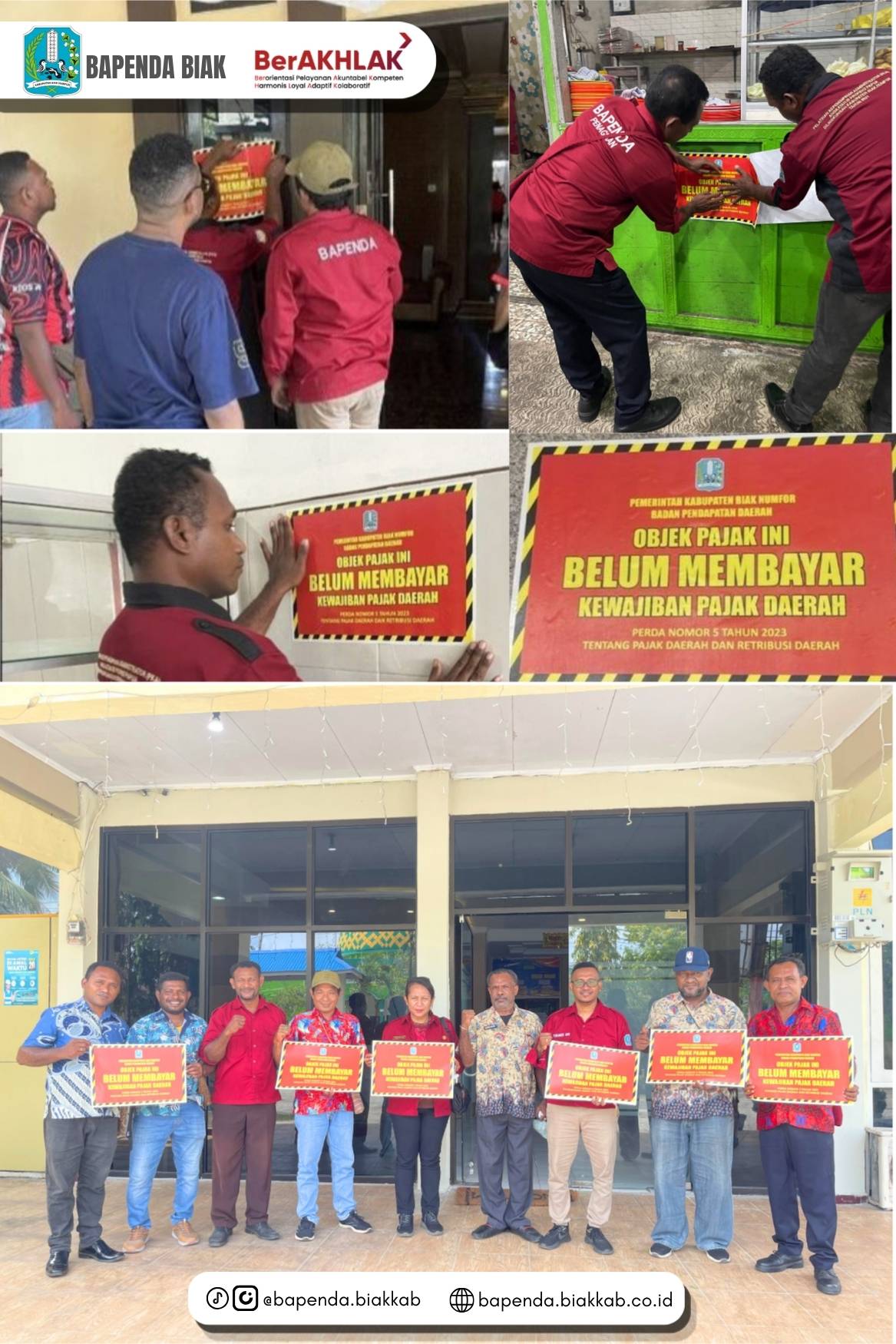 Pemasangan Stiker pada usaha yg masuk kategori Macet Pajak dan retribusi daerah.