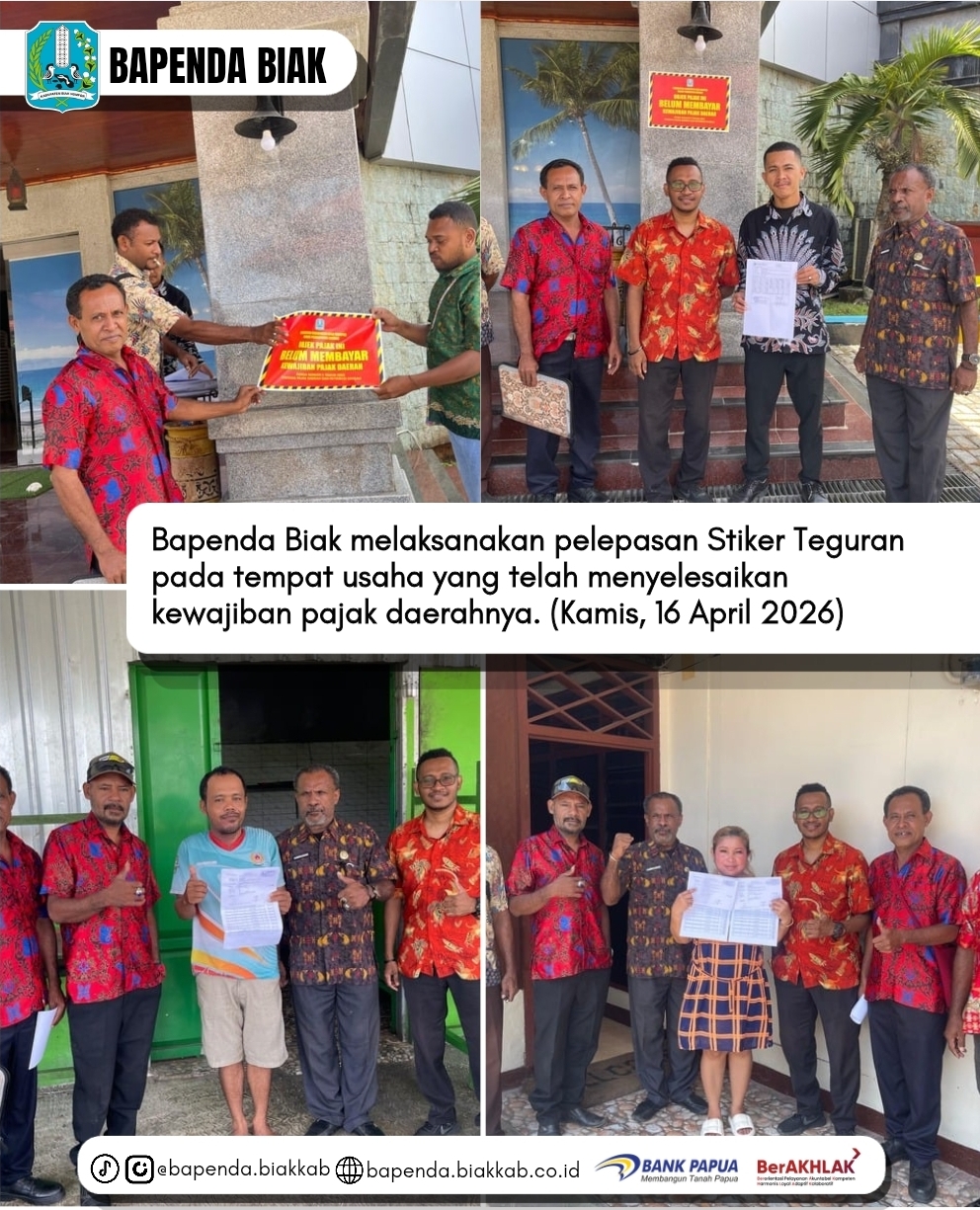 Pelepasan Stiker teguran bagi wajib Pajak yang telah menyelesaikan Kewajiban Pajak Daerahnya