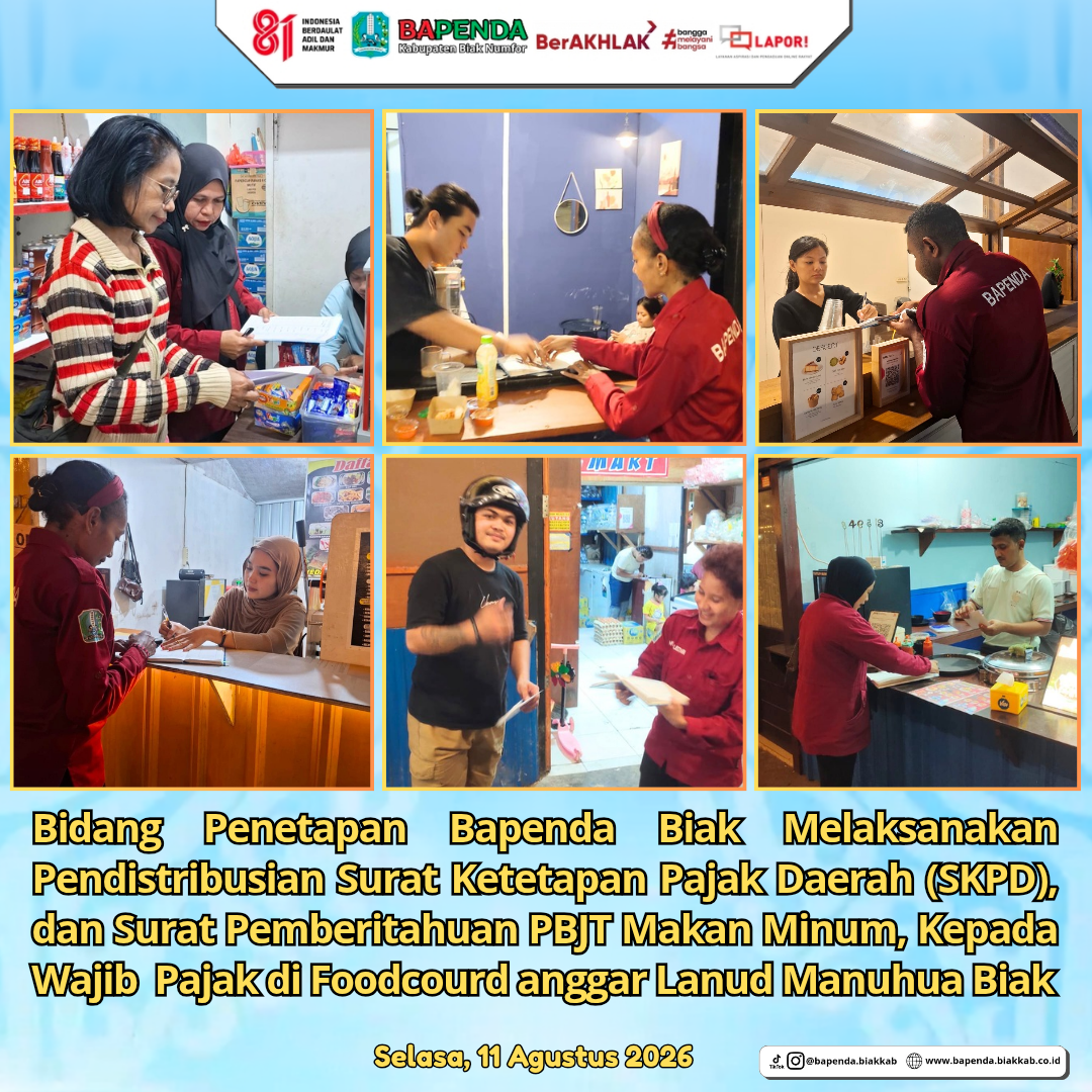 Pendistribusian Surat Ketetalan Pajak Daerah (SKPD) oleh Bidang Penetapan.