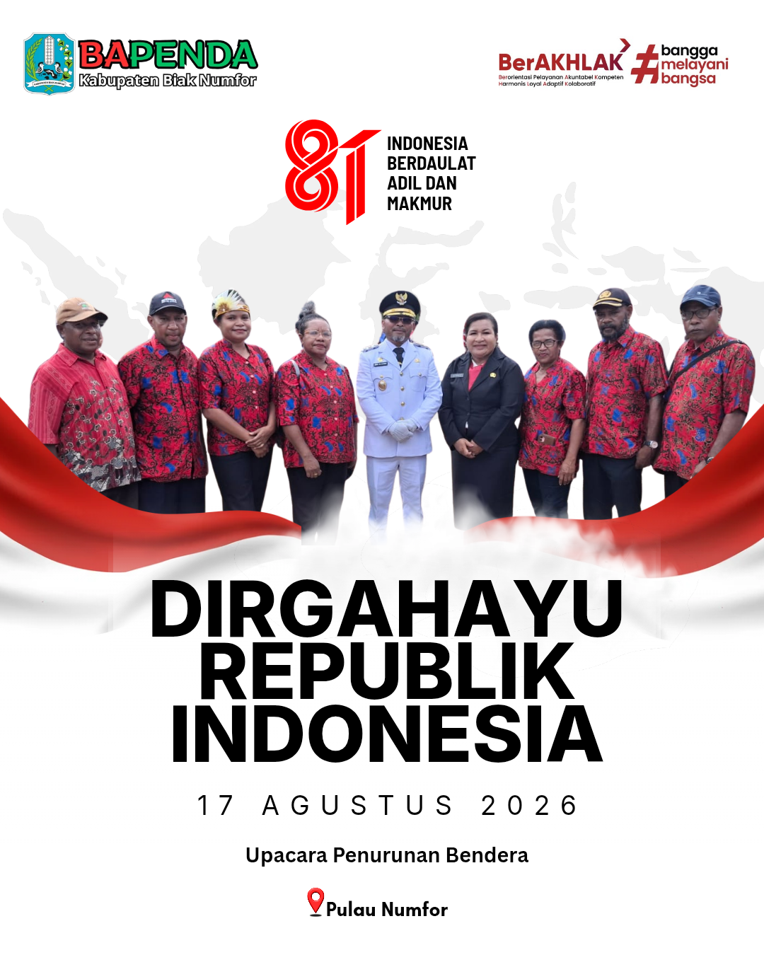 UPACARA MEMPERINGATI HUT RI ke 81 Th. Pulau Numfor