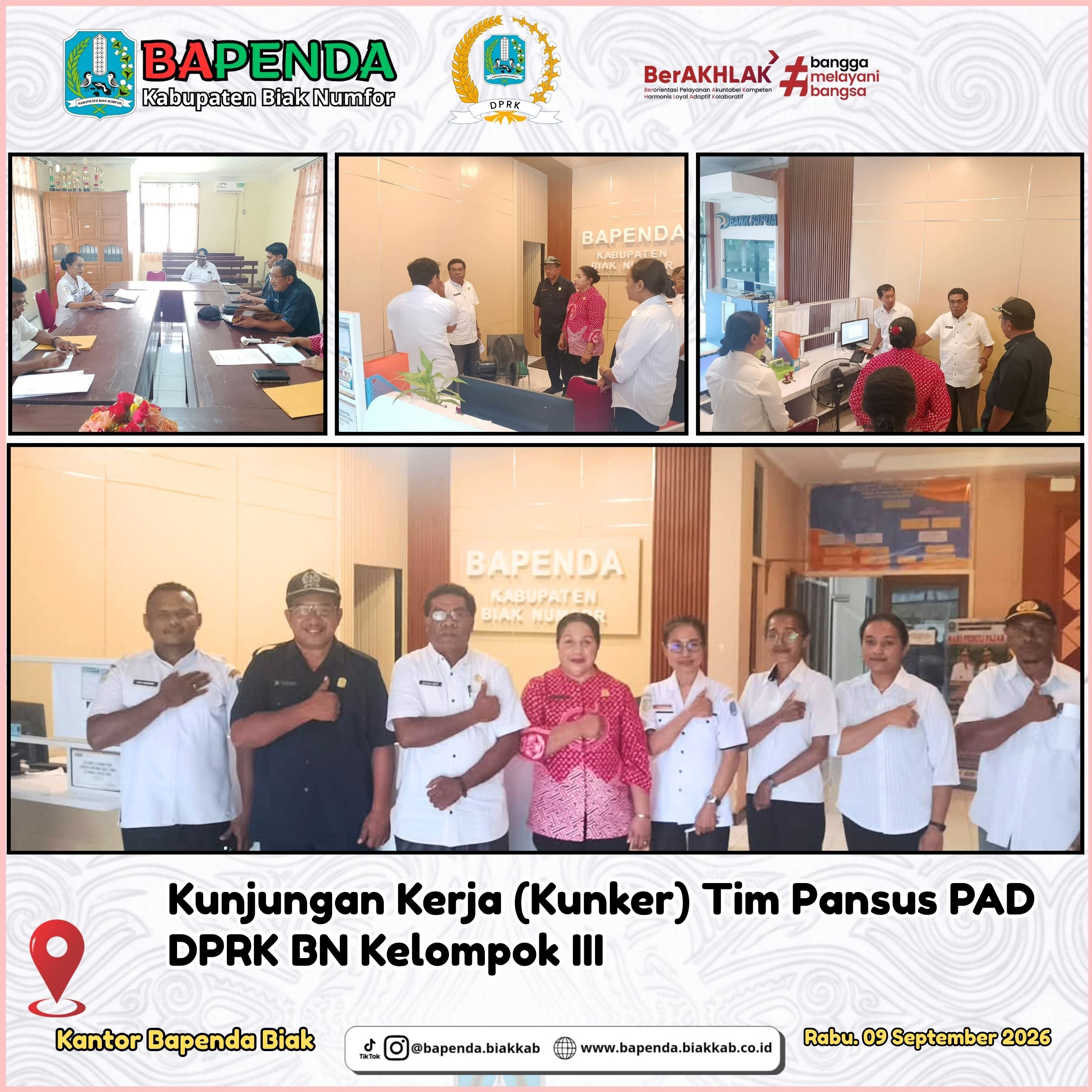 Kunjungan Kerja (Kunker) Tim Pansus PAD DPRKA BN Kelompok III